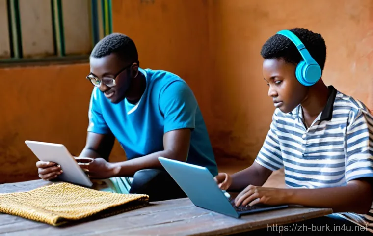 부르키나파소의 대학교 및 연구소 소개 - **Innovation in Applied Science at Nazi Boni University:** A focused, medium shot inside a clean, we...