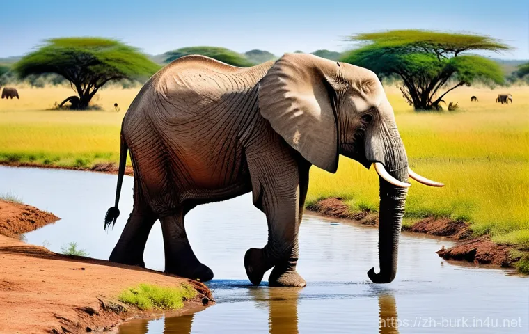 부르키나파소 자연환경 및 생태 관광 - A panoramic view of the vast, untouched tropical savanna in Burkina Faso at sunset. The sky is a vib...