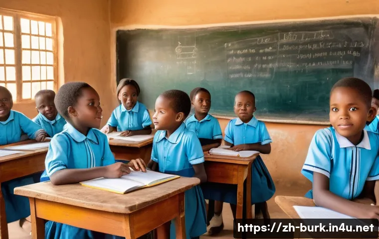 부르키나파소의 교육 시스템 및 대학 정보 - A vibrant rural primary school classroom in Burkina Faso with diverse young students wearing school ...