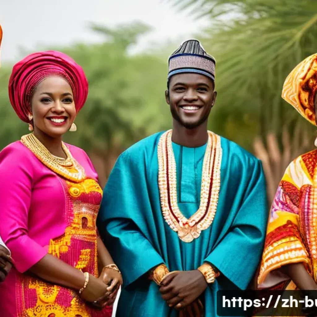 부르키나파소에서 결혼식 하는 법 및 결혼 문화 - A vibrant wedding scene in Burkina Faso showcasing a bride and groom dressed in traditional colorful...